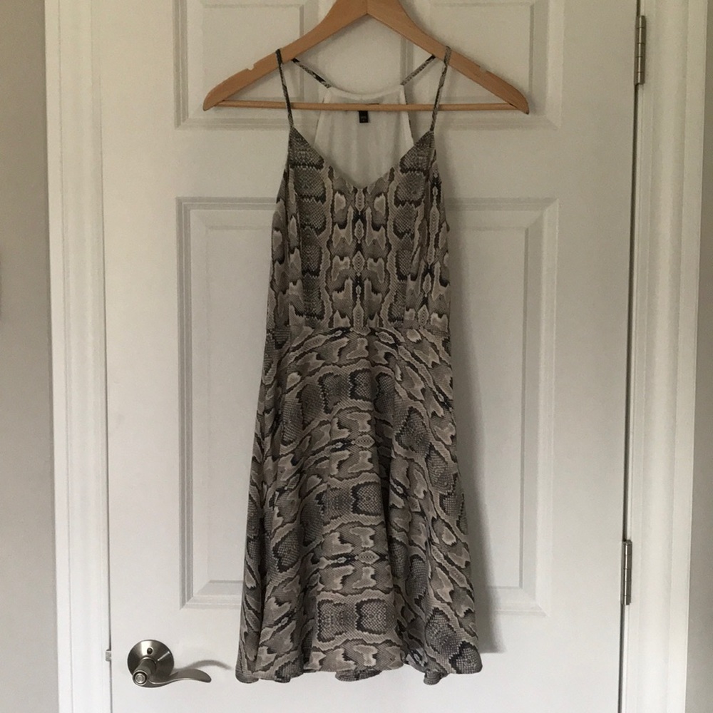 Snake print skater dress